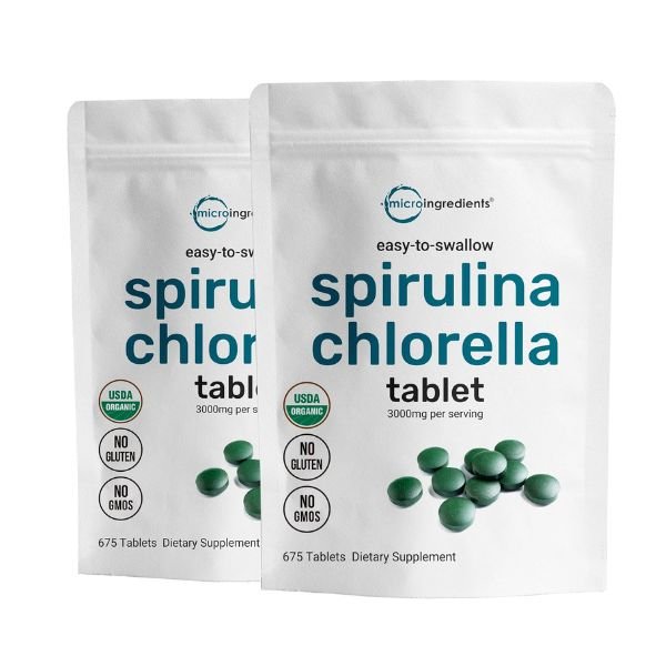 Micro Ingredients Organic Chlorella Spirulina 3000mg Tablets In Pakistan