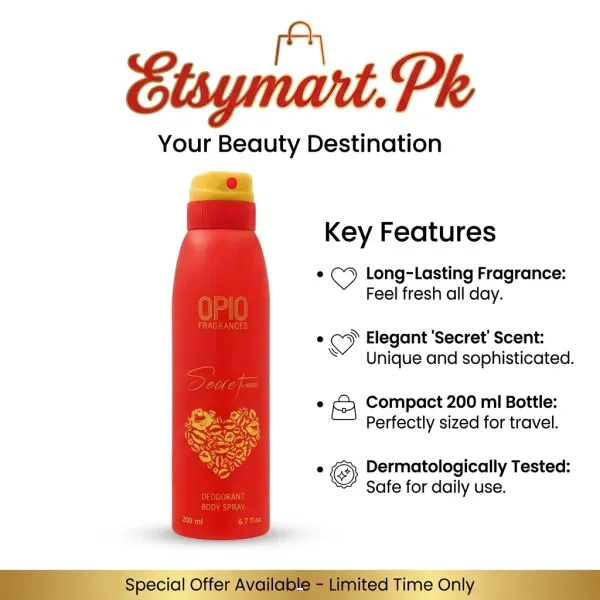 Secret Kisses Deodorant Body Spray For Women