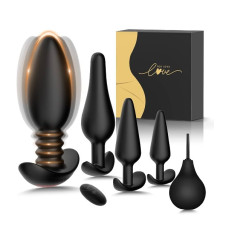 5PCS Vibrating Butt Plug Set Anal Plug Training Kit Pakistan